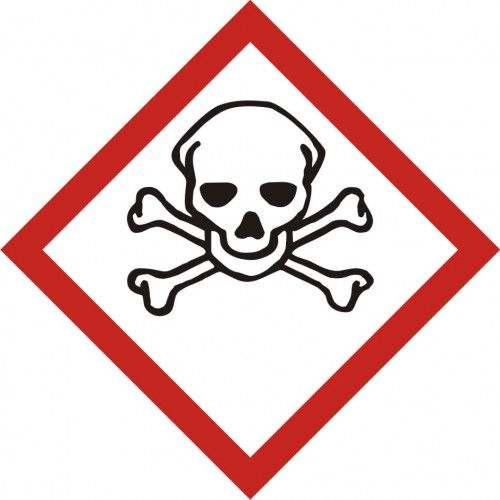 Znak bezpieczeństwa - Produkt bardzo toksyczny - znak piktogram GHS 06 CLP